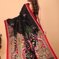 Matka Silk Jamdani Saree With True Black - 149