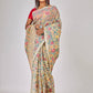 Handwoven Pure Jamdani Muslin Saree  |  Almond Beige