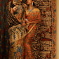 Fire Orange Floral Tussar Silk Kalamkari Saree - 025