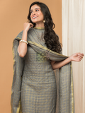 Silver Grey color Jamdani 2-Piece Set Kurti & Dupatta (UNSTITCHED) - 155