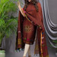 Ruby Red Linen X Linen 2-Piece Set Kurti & Dupatta (UNSTITCHED) - 118