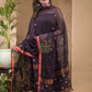 Smokey Black Pure Linen Suit 2 Piece Set Kurti & Dupatta (UNSTITCHED) -624