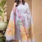 Pale Purpule Jamdani 2-Piece Set Kurti & Dupatta (UNSTITCHED) -682