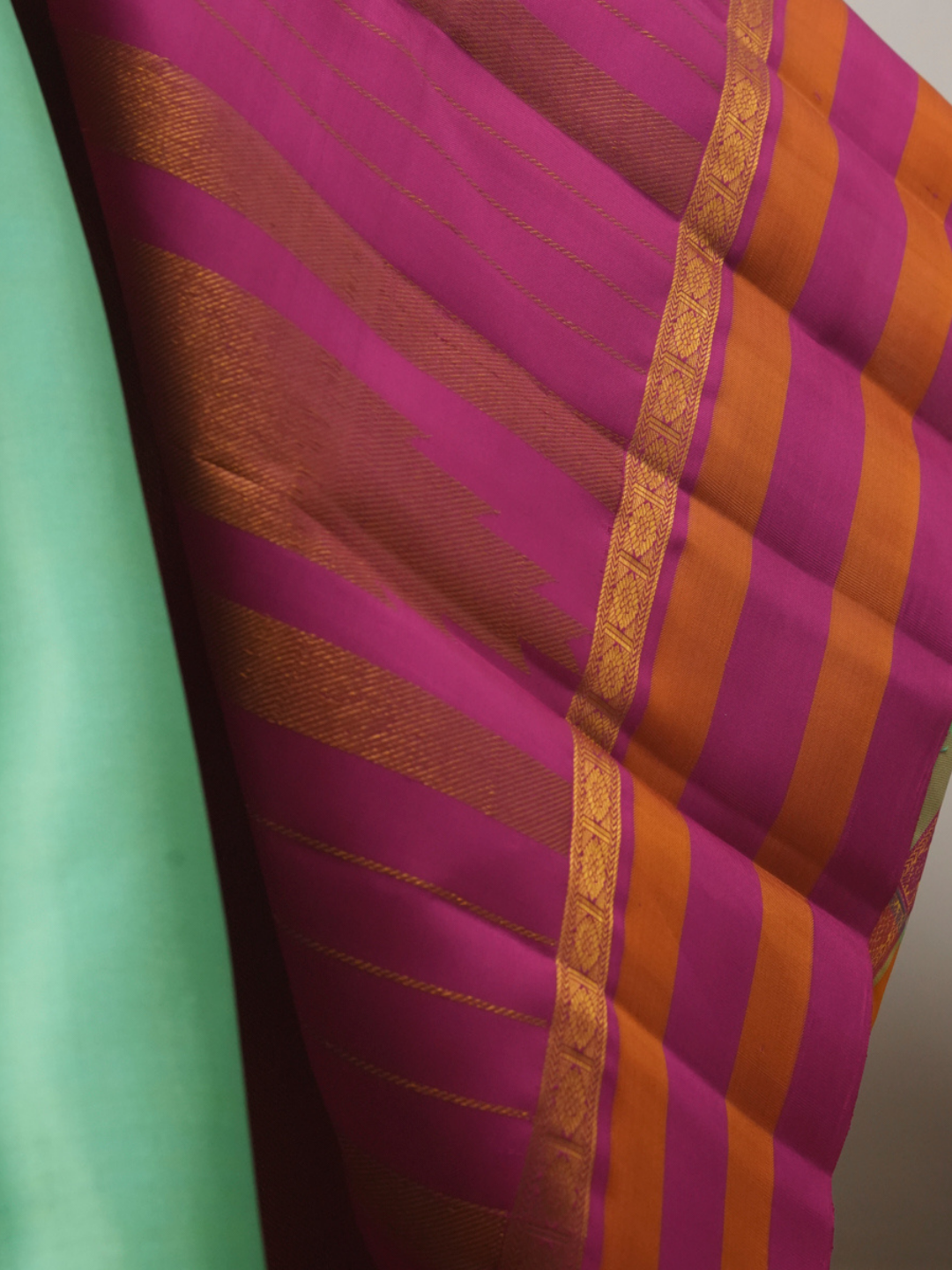Silk Mark Certified Handloom Kanjivaram Silk Saree  |  Seafoam Teal