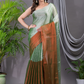 Tissue Silk Saree With Persian Green - 021