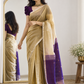 Maheshwari Silk Cotton Saree – Festive Elegance | Gold Beige