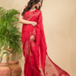 Matka Silk Jamdani Saree With Imperial Red - 026