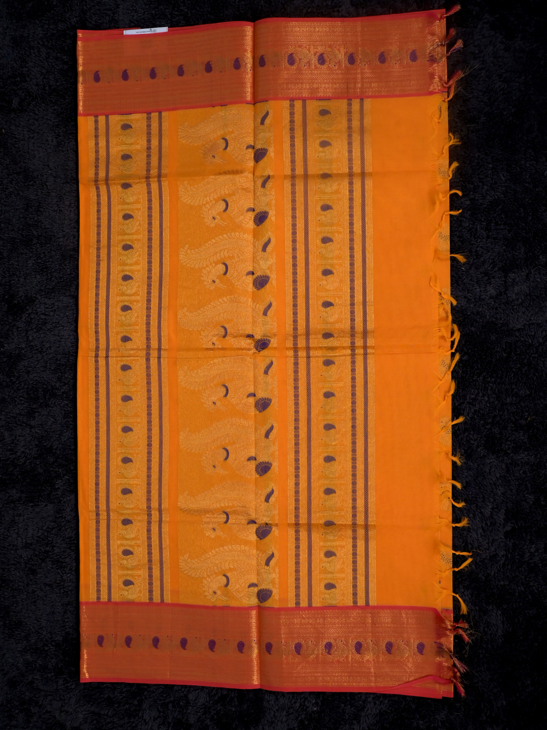Kanchi Cotton|Marigold Yellow & Peach pink
