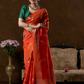 Classic Benarasi Semi Silk Saree | Bright Orange