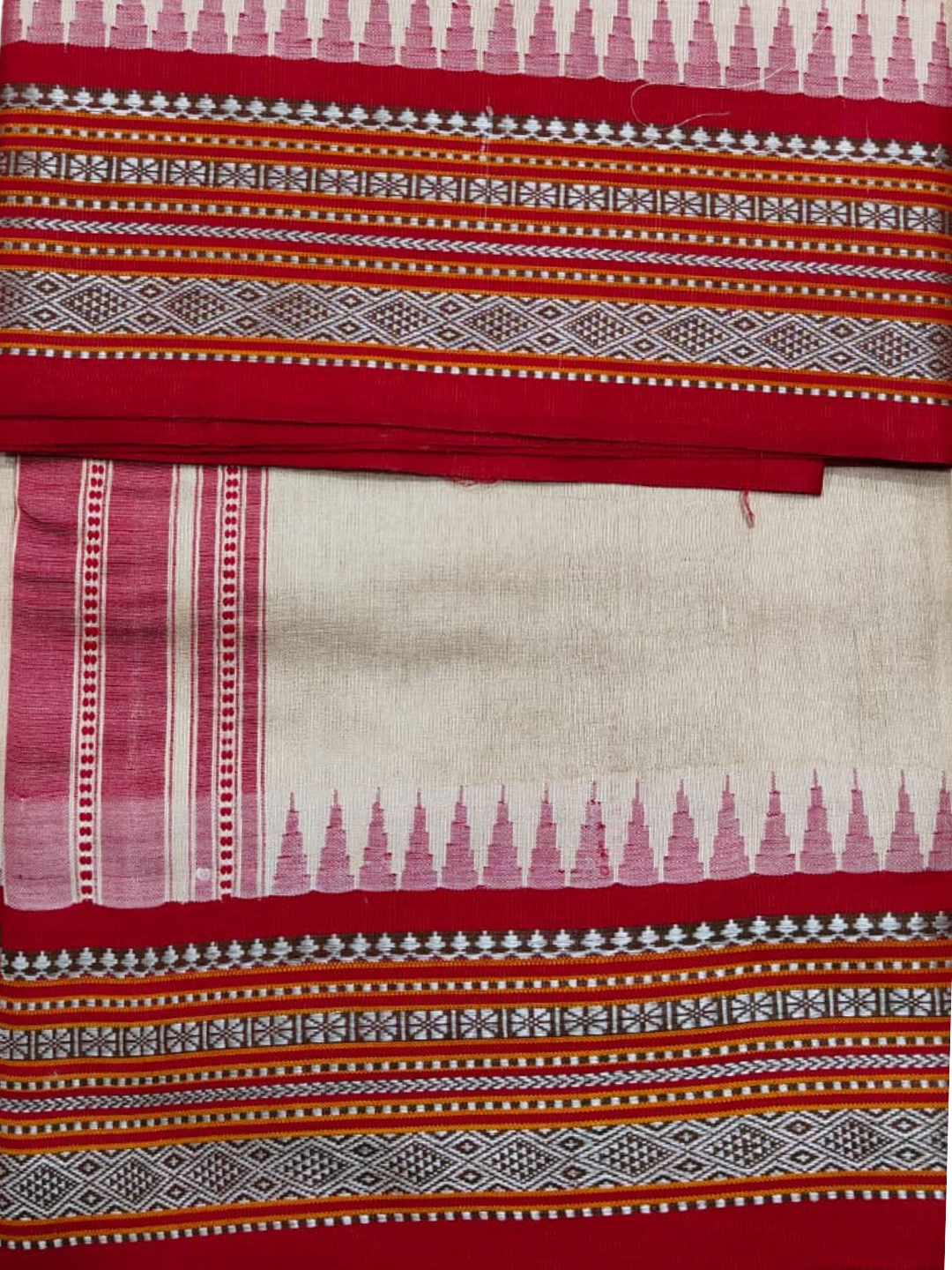 Handwoven Pure Vidarbha Tussar Silk Saree  |  Cherry Red