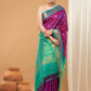Pure Handloom Korvai Saree | Orchid Purple Cyan Blue