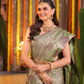 Silk Mark Certified Handloom Kanjivaram Silk Saree  |  Sage Green