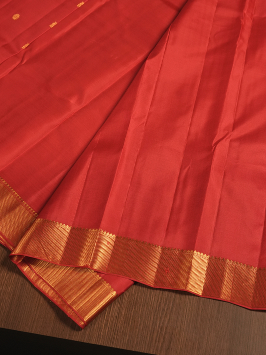 Silk Mark Certified Handloom Kanjivaram Silk Saree  |  Classic Red