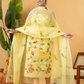 Classic Kota Doria Cotton Unstitched 2-Piece Kurti | Lemon Yellow