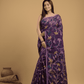 Hand Made Jamdani Saree With  Royal Purple - 036