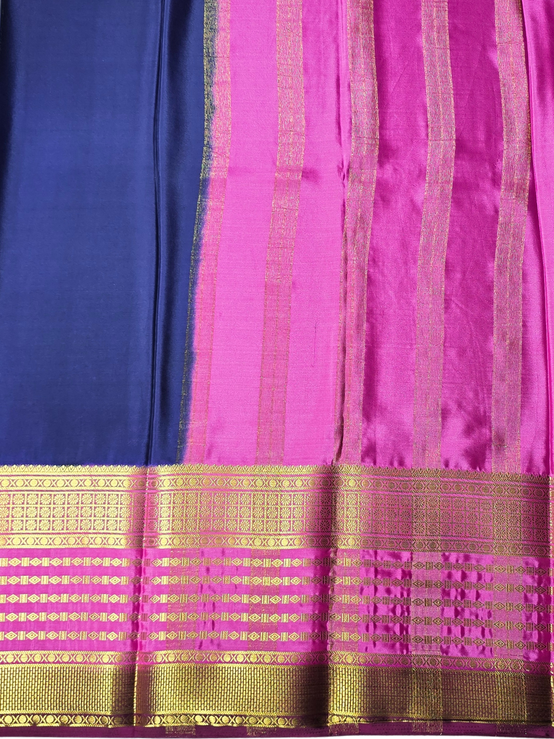 Classic Mysore Silk Saree  |  Navy Blue