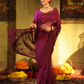 Organza Embroidery Saree With Magenta - 001
