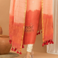 Coral Orange Jamdani 2-Piece Set Kurti & Dupatta (UNSTITCHED) - 140