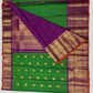 Handwoven Pure Gadwal Silk Saree  |  Moss Green