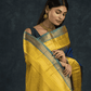 Pure Handloom Korvai Saree | Regal Blue and bright Yellow