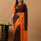 Classic Mysore Semi Silk Saree | Chocolate Brown