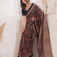 Ajrakh Exclusive Designer Modal Silk in Wine Red -052