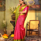 Handloom Korvai Silk Cotton Saree  |  Magenta Pink