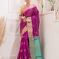 Pure Handloom Korvai Saree | Dark Pink