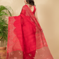 Matka Silk Jamdani Saree With Imperial Red - 026
