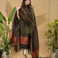 Army Green Jamdani 2-Piece Set Kurti & Dupatta (UNSTITCHED) -720