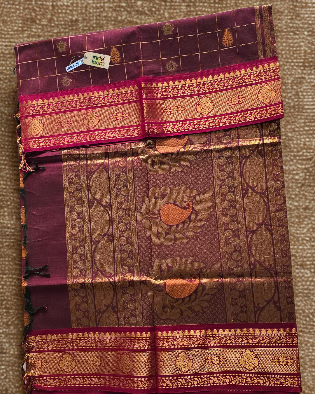 Kanchi Cotton|maroon & magenta