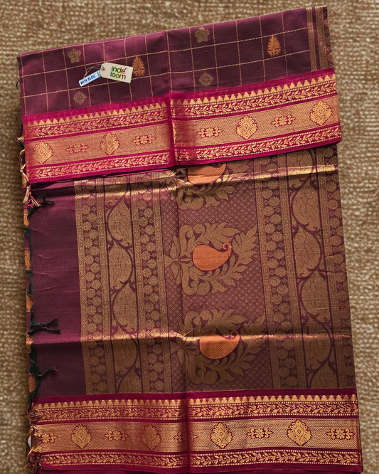 Kanchi Cotton|maroon & magenta