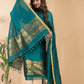 Teal Green | Handloom Jamdani Linen Unstitched 2-Piece Kurti