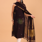 Wine Red Linen Jamdani 2-Piece Set Kurti & Dupatta (UNSTITCHED) - 060