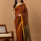 Pure Handloom Linen Saree | Rust Brown