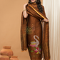 Handloom Jamdani Unstitched 2-Piece Kurti  |  Coffee Brown