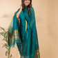 Teal Green | Handloom Jamdani Linen Unstitched 2-Piece Kurti