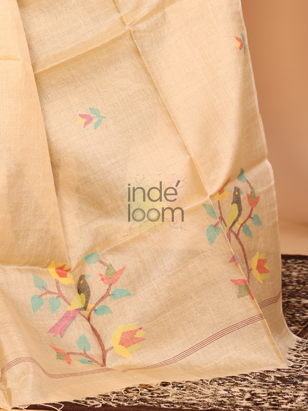 Pure Handloom Tussar Silk Jamdani Dupatta - 032