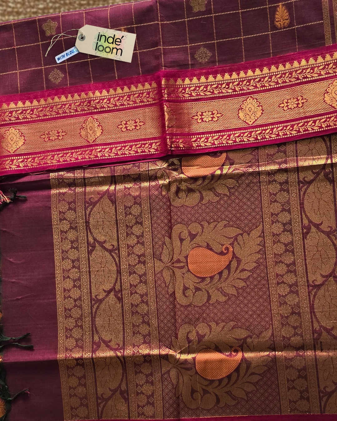 Kanchi Cotton|maroon & magenta