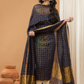 Blue with Golden color Jamdani 2-Piece Set Kurti & Dupatta (UNSTITCHED) - 156