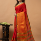 Traditional Narayanpet Cotton Saree | Classic Red