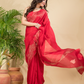 Matka Silk Jamdani Saree With Imperial Red - 026