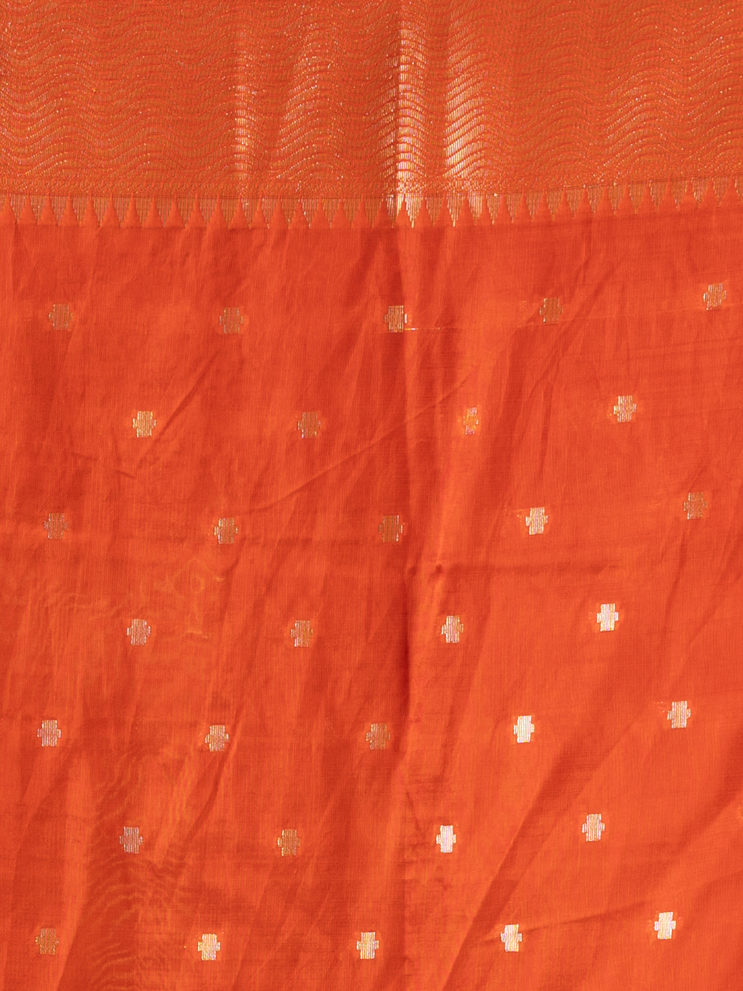 Classic Benarasi Semi Silk Saree | Bright Orange