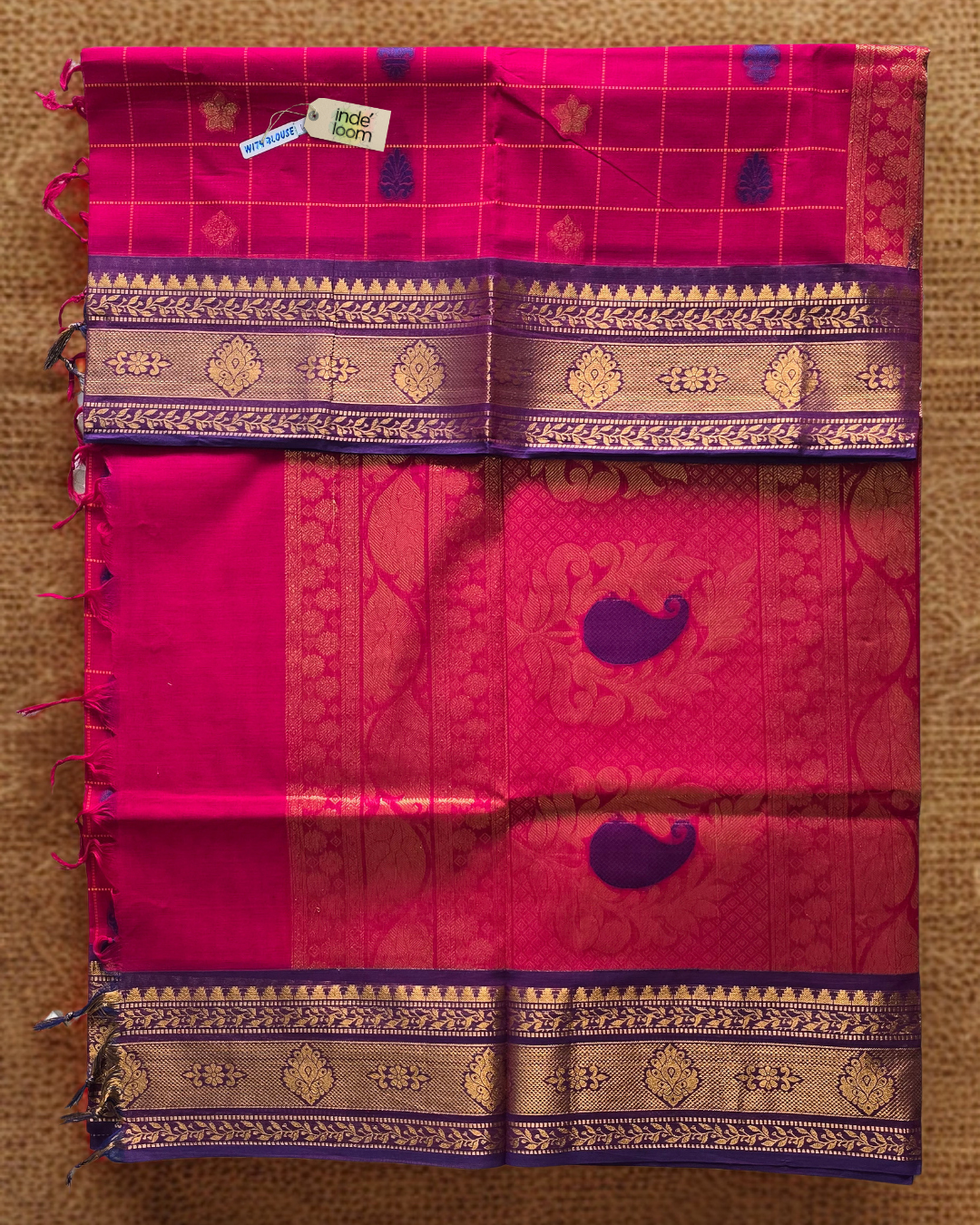 Kanchi Cotton|vadamalli pink & purple