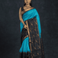 Pure handloom Korvai Saree in Midnight Blue With Golden Parrots in Zari Checks - 005