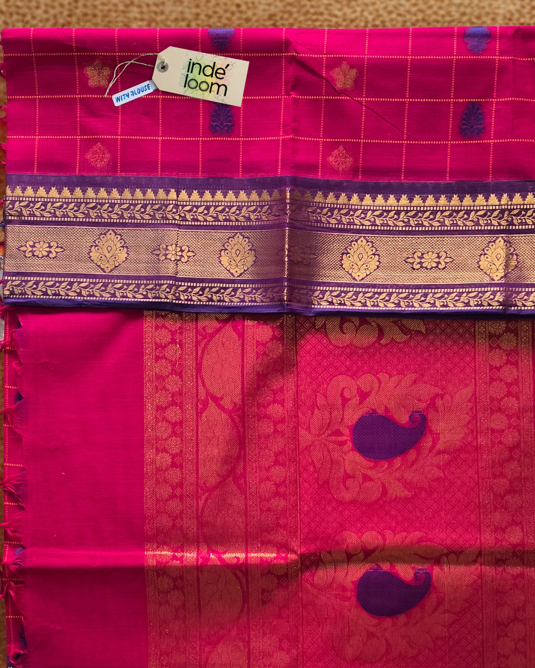 Kanchi Cotton|vadamalli pink & purple