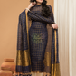 Blue with Golden color Jamdani 2-Piece Set Kurti & Dupatta (UNSTITCHED) - 156