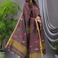 Deep Brown Linen X Linen 2-Piece Set Kurti & Dupatta (UNSTITCHED) - 119