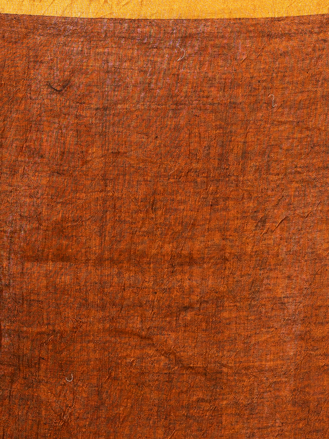 Pure Handloom Linen Saree | Rust Brown