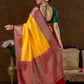 Classic Benarasi Katan Semi Silk Saree | Mustard Yellow